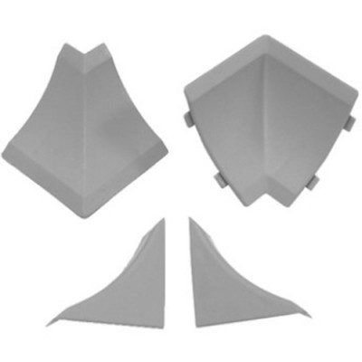 Комплект заглушек и углов (1внутр. угол+1внеш. угол+2заглушки), темно-серый РФ