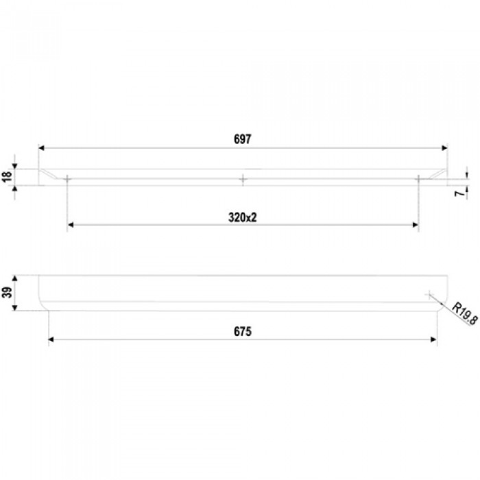 Мебельная ручка MONTE RT110BL.1/000/700