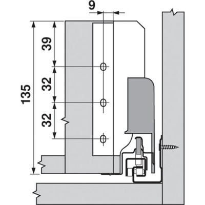 _Antaro держатель задней стенки высота B (118) левый серый металлик  (Z30B000S.04HO-R L V50R906)