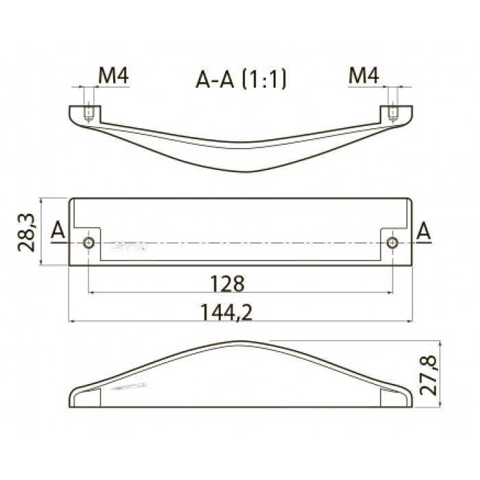 Ручка Agios 128 мм хром (Р)
