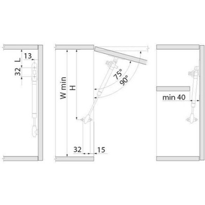 Кронштейн газовый 80N GTV с амортизатором с регулировкой белый