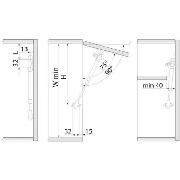 Кронштейн газовый 80N GTV с амортизатором с регулировкой белый