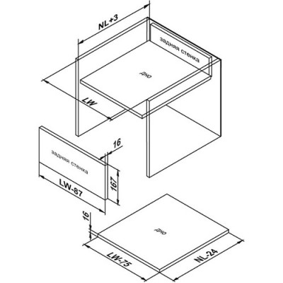 Комплект SB20W.1/500 белый высокий (тонкие боковины) для СТАРТ