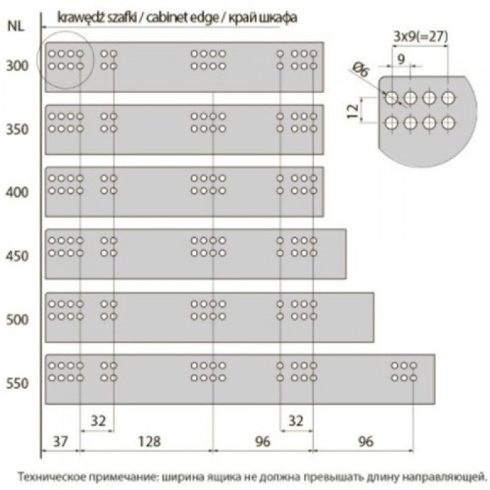 Направляющая MODERN SLIDE PRO полное выдвижение с доводчиком 300 мм GTV 3D регулир ( для 18 мм )