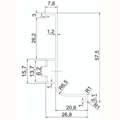 GOLA BALANCE профиль L-образный верхний для нижних баз белый