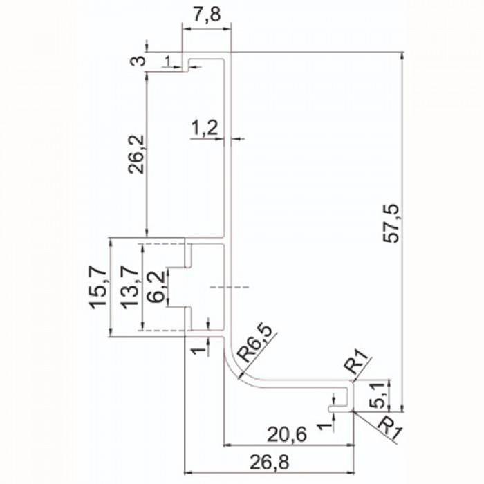 GOLA BALANCE профиль L-образный верхний для нижних баз белый