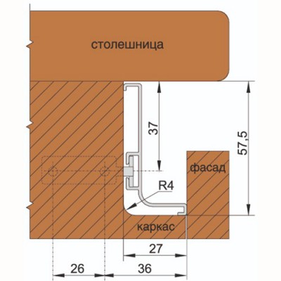 GOLA BALANCE профиль L-образный верхний для нижних баз белый