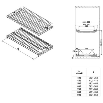 Сушка 800 мм черная REJS