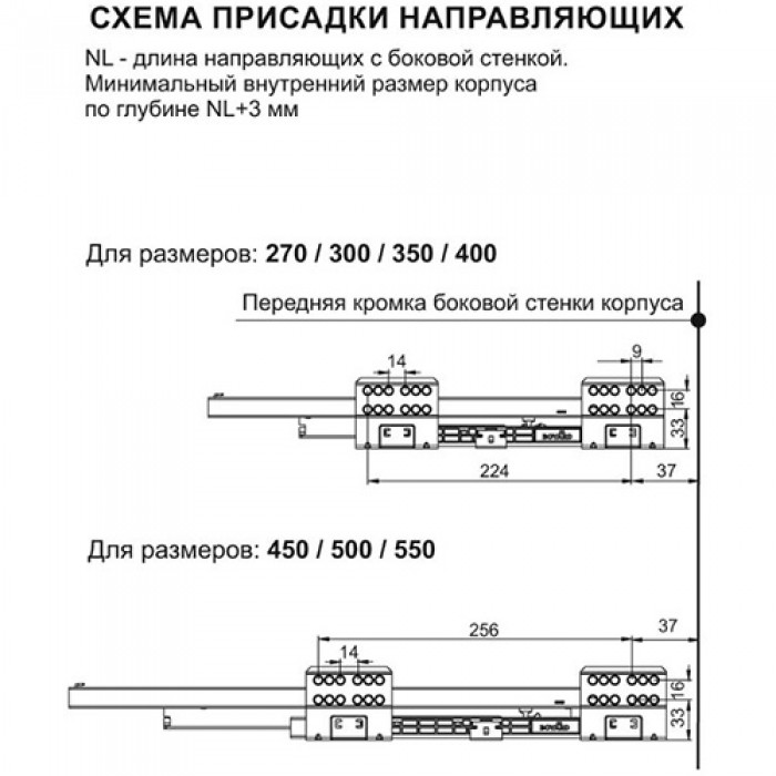 Комплект тонких боковин средние SBDW12/W/400 белый для СТАРТ
