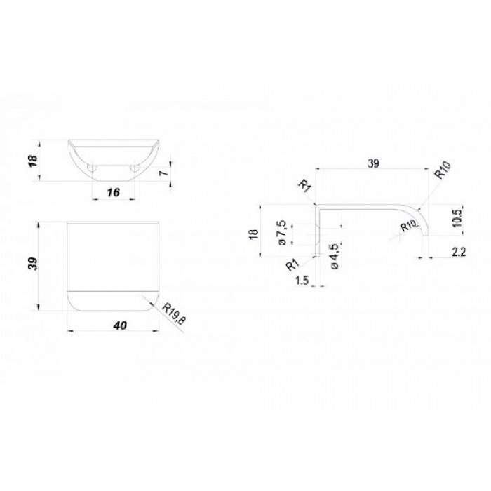 Мебельная ручка MONTE RT110W.1/16