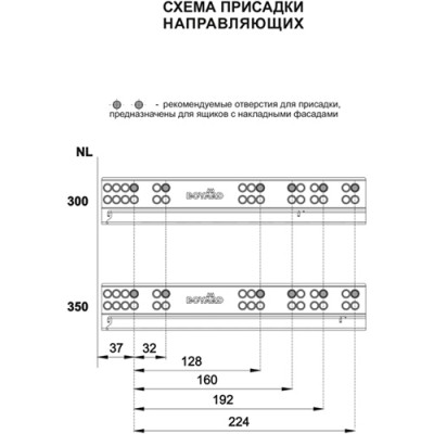 Направляющая DB8981 L300мм  (для плиты 16-19мм) скрытого монтажа Boyard п/в (4461)