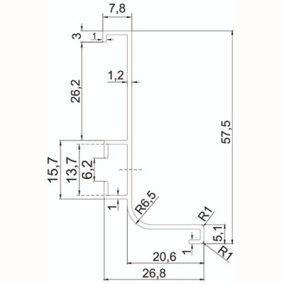 GOLA BALANCE профиль L-образный верхний для нижних баз черный матовый