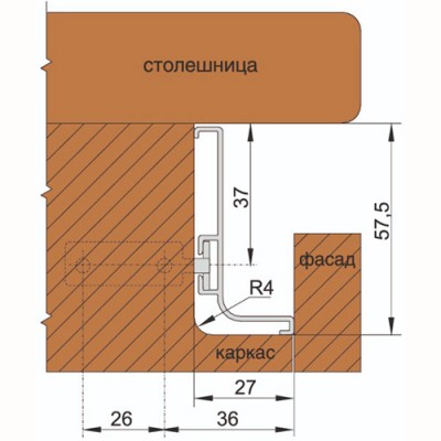 GOLA BALANCE профиль L-образный верхний для нижних баз черный матовый