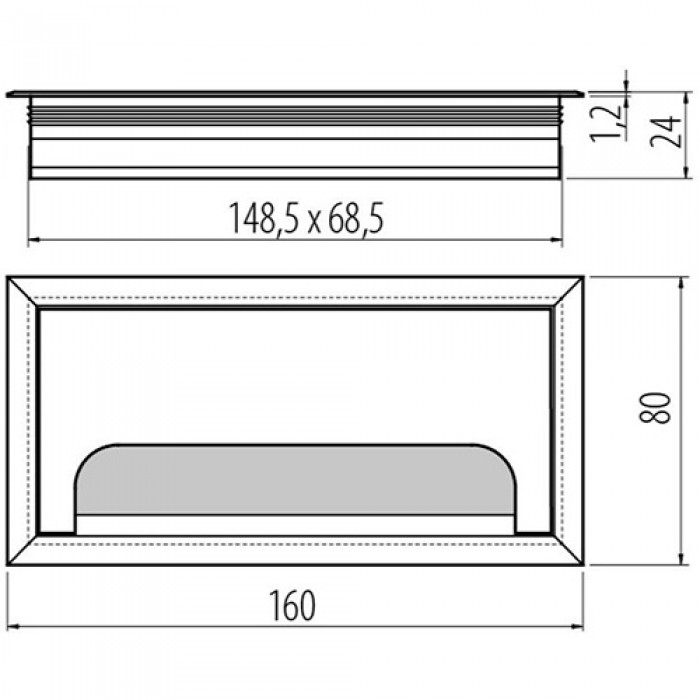 Пропуск для кабеля MERIDA черный (прямоугольный) 80*160