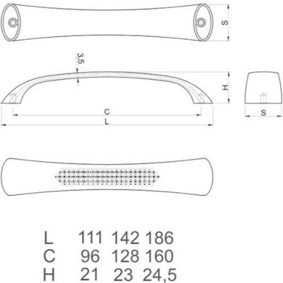 Ручка SIENA 160 мм хром*