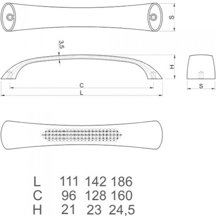 Ручка SIENA 160 мм хром*