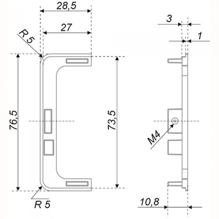 GOLA BALANCE заглушки внешние к профилю С (левая/правая) темно-серые