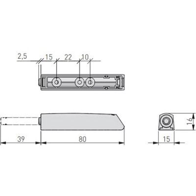 Tip-on усиленный врезной с адаптером темно-серый GTV