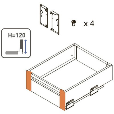 Крепление передней панели для внутреннего AXISPRO 116 мм серый орион (комплект L+P) Крепление передней панели для внутреннего AXISPRO 116 мм серый орион (комплект L+P)