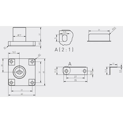 Замок для ДСП 138 GTV (ЧЕРНЫЙ)