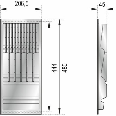 Блок для ножей BLOKI PC15/W/206x480 БЕЛЫЙ