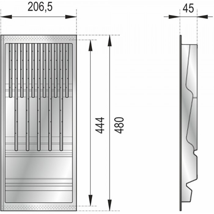 Блок для ножей BLOKI PC15/W/206x480 БЕЛЫЙ