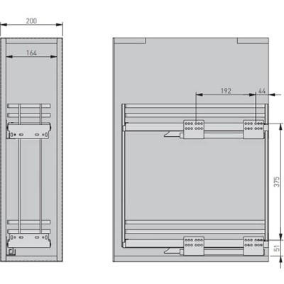Карго MOVIXPRO 200 мм хром+бел (крепление боковое TANDEM с доводчиком) GTV (БЕЗ НАПРАВЛЯЮЩИХ)