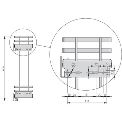Карго MOVIXPRO 200 мм хром+бел (крепление боковое TANDEM с доводчиком) GTV (БЕЗ НАПРАВЛЯЮЩИХ)