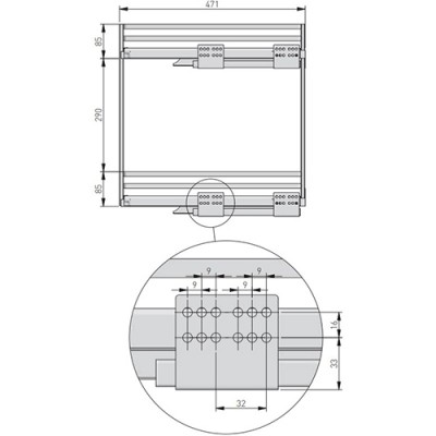 Карго MOVIXPRO 200 мм хром+бел (крепление боковое TANDEM с доводчиком) GTV (БЕЗ НАПРАВЛЯЮЩИХ)