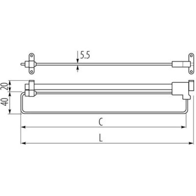 Штанга выдвижная 450мм LC