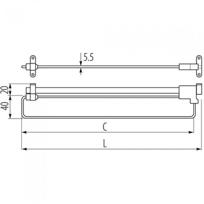 Штанга выдвижная 450мм LC