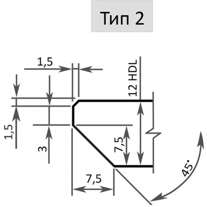 криволинейное фасонное фрезерование компакт плиты 8-12 мм (тип2) (под 45гр)