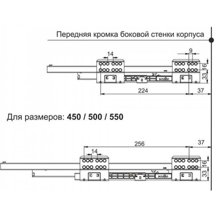 Комплект SB19GRPH.1/500 ГРАФИТ средний (тонкие боковины) для СТАРТ