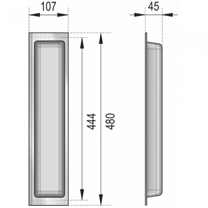 Блок универсальный узкий BLOKI PC10/W/107x480 БЕЛЫЙ