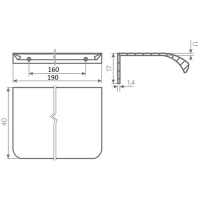 Ручка HEXA 160/190 мм черная матовая