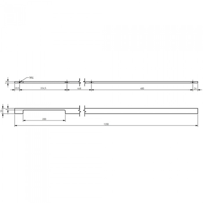 Ручка EXTEND L-1200 мм золото матовое