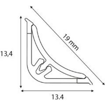Плинтус mini LB-15 алюминий матовый (пластиковый) Korner (494) -611