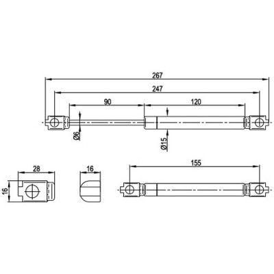 Кронштейн газовый 120N REJS