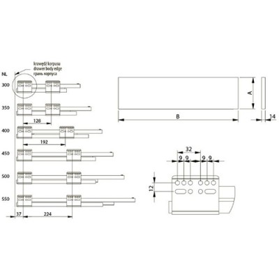 AXISPRO L=450мм / H=84 мм (серый орион)
