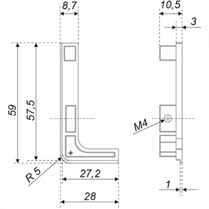 GOLA BALANCE заглушки внешние к профилю L (левая/правая) темно-серые