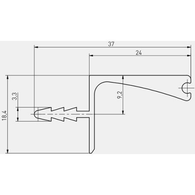 VELLO профиль ТОРЦЕВОЙ для верхних баз черный (продается кратно 1 шт)