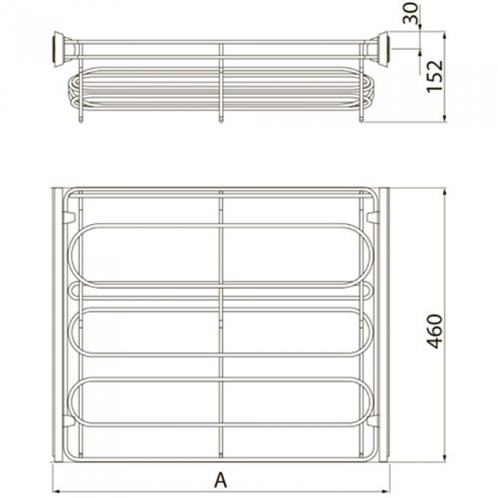 Полка для обуви SMART 700 мм серая (без направляющих)