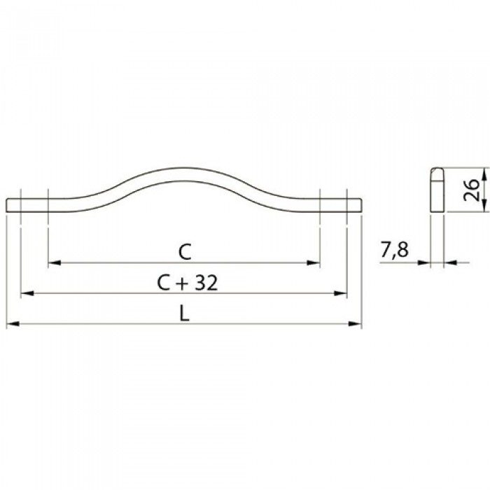 Ручка Vito 160/192  мм античное серебро
