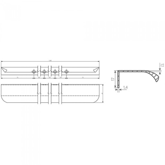 Ручка HEXA LONG L-1200 мм белая