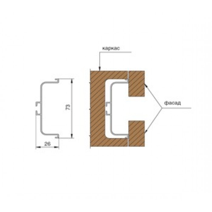 BENKAM профиль C-образный средний для нижних баз белый глянец (Р)