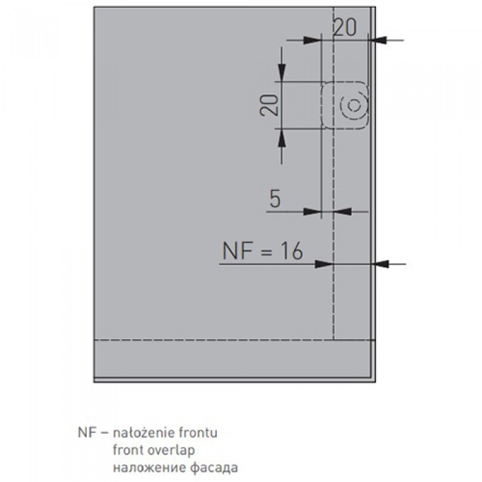 Tip-on усиленный врезной темно-серый GTV