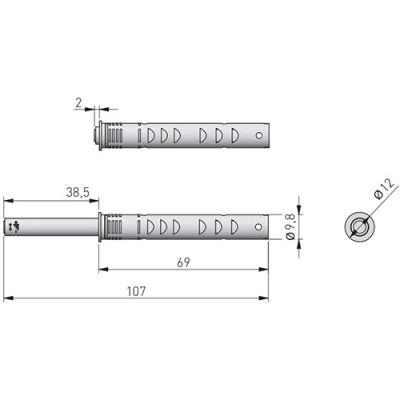 Tip-on усиленный врезной темно-серый GTV