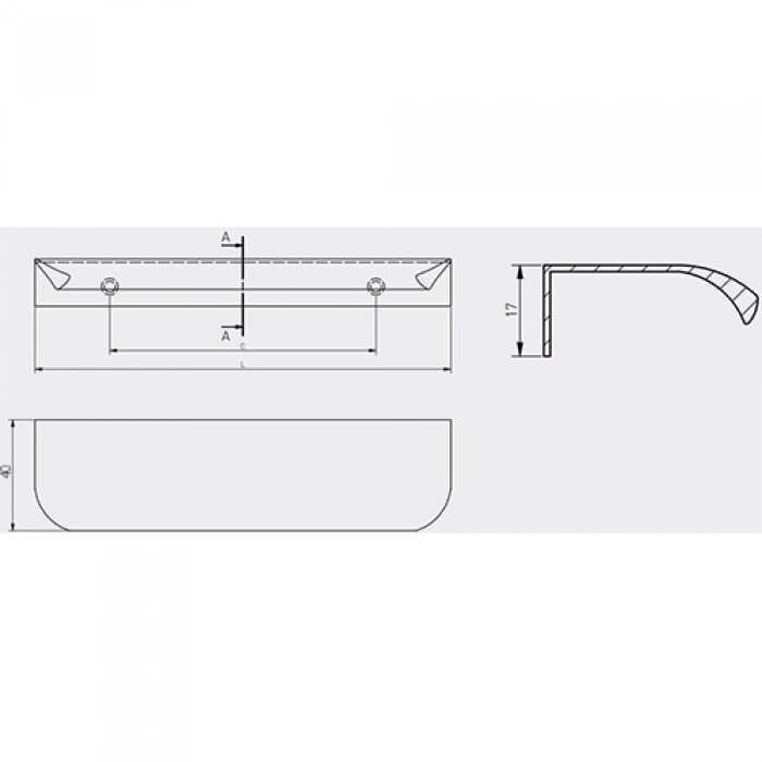 Ручка HEXA192/225 мм белая