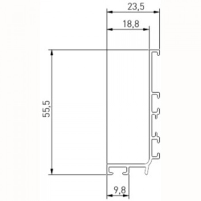 VELLO профиль L-образный верхний для нижних баз черный матовый