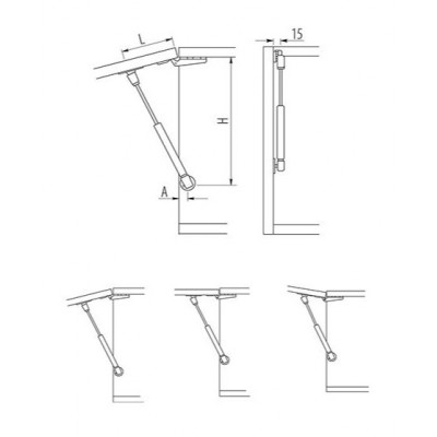 Кронштейн газовый 100N GTV серый